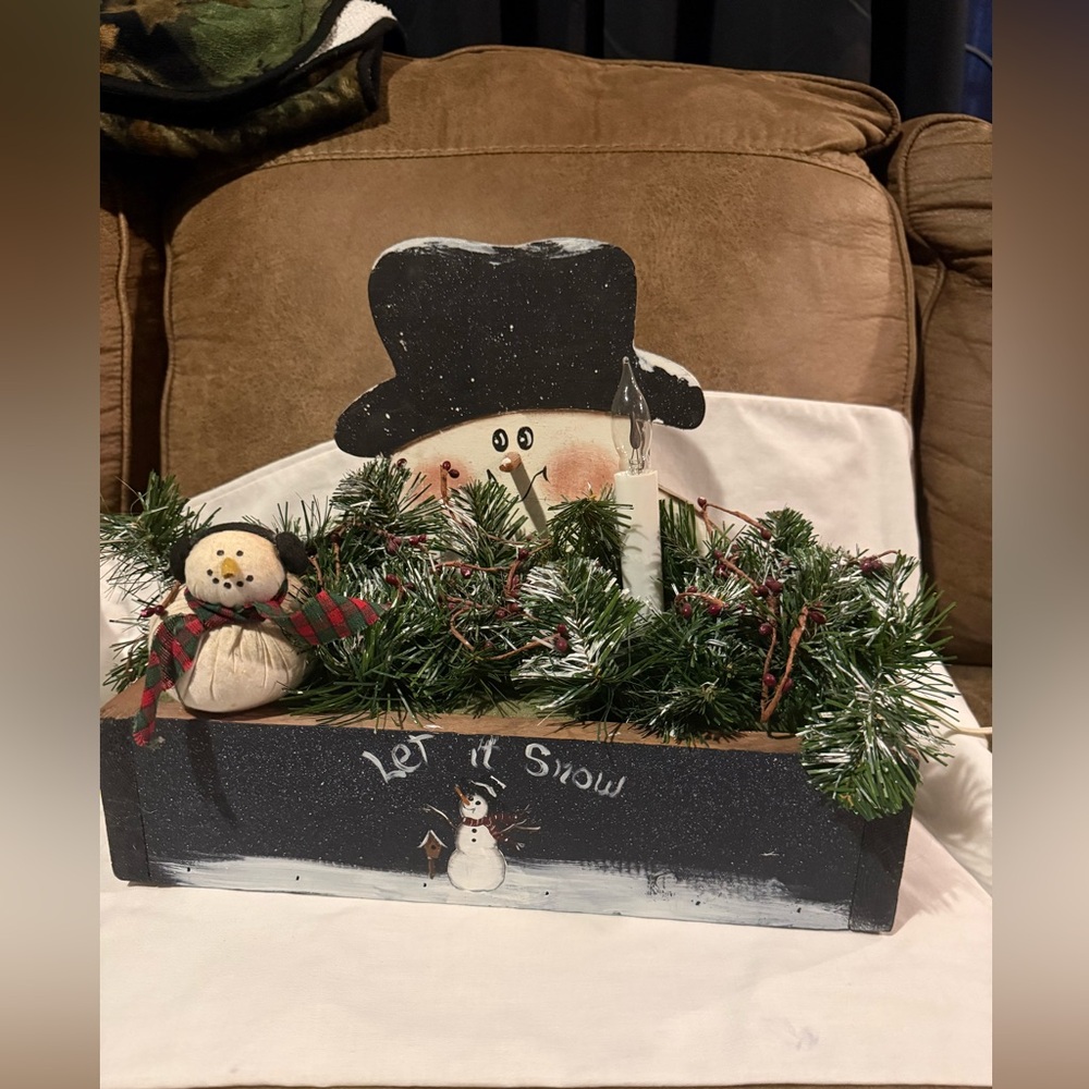 Festive Snowman Holiday Centerpiece
